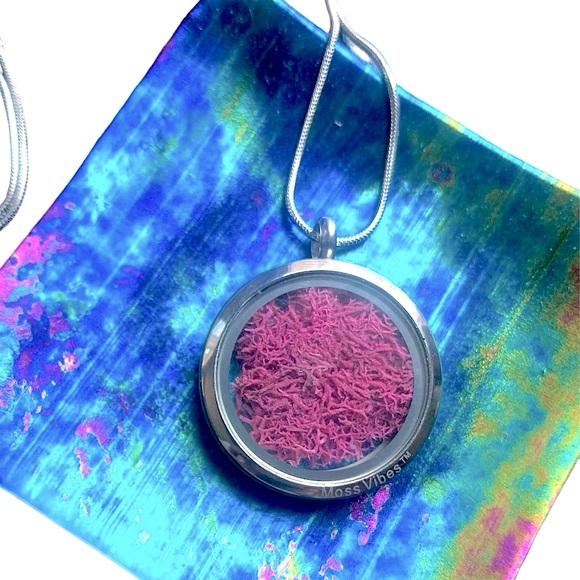 Pink Locket Necklace Chain Silver Stainless Steel 316L - Picture 3 of 6